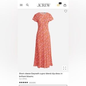 J CREW Gwyneth cupro-blend slip dress in brilliant blooms